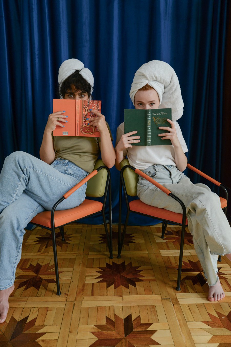 Best Friends Posing with Books